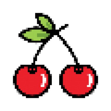 piksel piksel elma meyve simgesi