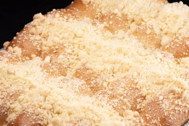 Alman Schneke ekmeği ve yakın plan tatlı bir farofan