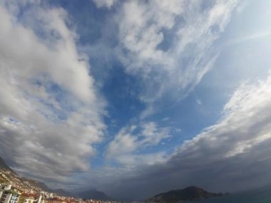 Kumlu sahil Kleopatra Alanya görünür deniz. Yüksek kaliteli FullHD görüntüler