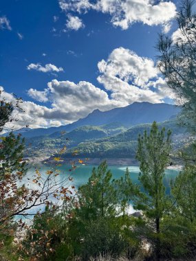 Suyun dağ nehri akışı büyük taşlar. Yüksek kalite fotoğraf