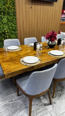 Restoran kafe hazırlama masasında insanlar olmadan. Yüksek kalite fotoğraf