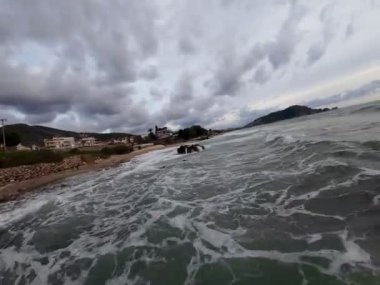 Okyanus dalgaları gökyüzü. Yüksek kalite 4k görüntü