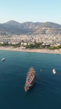 4k alanya 'daki İHA' dan liman görüntüsü