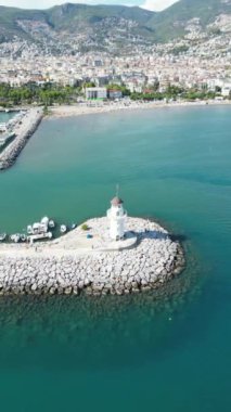 4k alanya 'daki İHA' dan liman görüntüsü