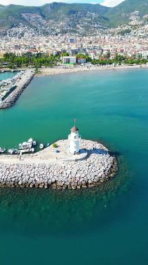 4k alanya 'daki İHA' dan liman görüntüsü