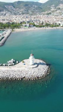 4k alanya 'daki İHA' dan liman görüntüsü