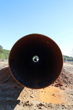 Boru hattı inşaatı. Yüksek kalite fotoğraf