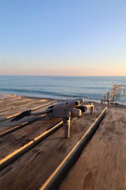 Plaj günbatımı masası. Yüksek kalite fotoğraf