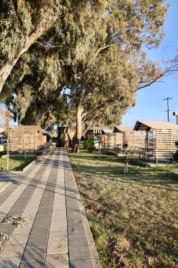 Park ahşap barınakları. Yüksek kalite fotoğraf