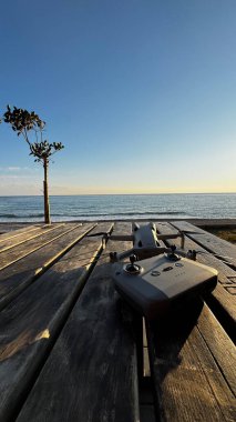 Plaj günbatımı masası. Yüksek kalite fotoğraf