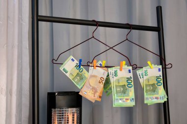 money after washing Money drying rack. High quality 4k footage clipart