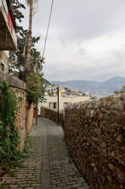 Eski kasabanın tarihi yeri Stone kemer girişi. Yüksek kalite fotoğraf