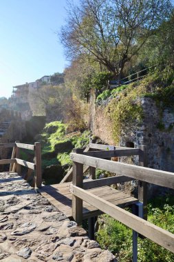 Eski kasabanın tarihi yeri Stone kemer girişi. Yüksek kalite fotoğraf