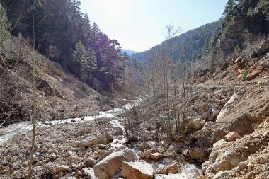 Dağ akıntısı manzarası. Yüksek kalite fotoğraf