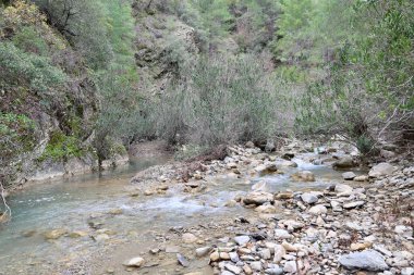 Dağ nehri hidrojen sülfür. Yüksek kalite fotoğraf