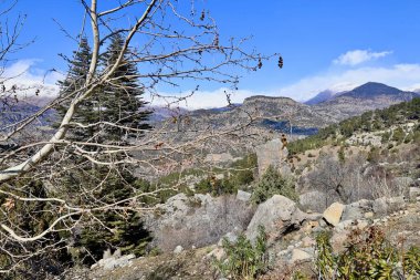 Rocky Dağı manzarası. Dağlık manzaralı bir manzara. Yüksek kalite fotoğraf