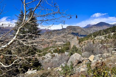Rocky Dağı manzarası. Dağlık manzaralı bir manzara. Yüksek kalite fotoğraf