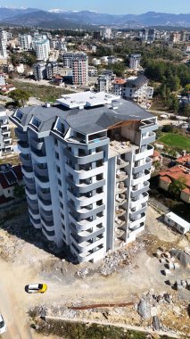 Yüksek bina. İnşaat alanı inşaatı. Yüksek kalite 4k görüntü