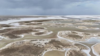 Yukarıdan Salt Lake manzarası. Turistik cazibe