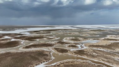 Yukarıdan Salt Lake manzarası. Turistik cazibe