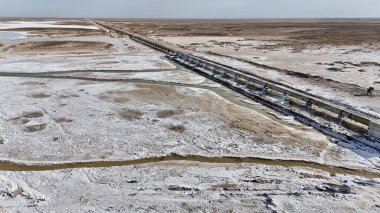 Yukarıdan Salt Lake manzarası. Turistik cazibe
