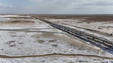 Yukarıdan Salt Lake manzarası. Turistik cazibe