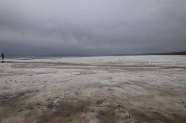 Yukarıdan Salt Lake manzarası. Turistik cazibe