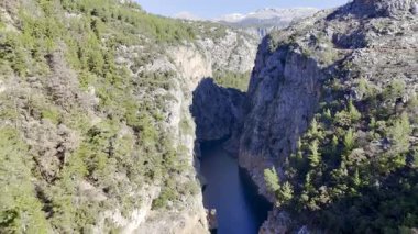 Dağ, göl, ağaçlar. Yüksek kalite 4k görüntü