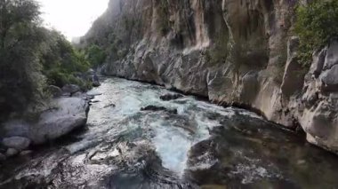Dönek dağ yolu. Güneşli yol. Yüksek kaliteli FullHD görüntüler