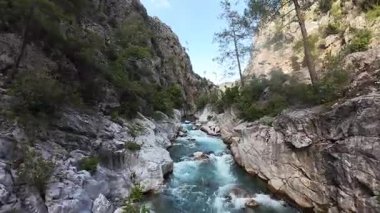 Dönek dağ yolu. Güneşli yol. Yüksek kaliteli FullHD görüntüler