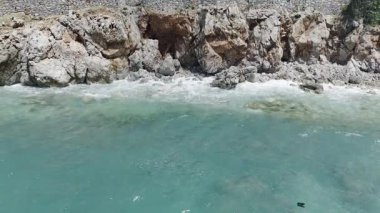 Cliffside orman kıyı şeridi Kayalık