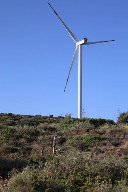 Rüzgar türbinleri manzarası. Yüksek kalite fotoğraf