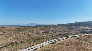Rüzgar türbinleri manzarası. Yüksek kalite fotoğraf