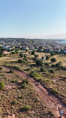 Rüzgar türbinleri manzarası. Yüksek kalite fotoğraf