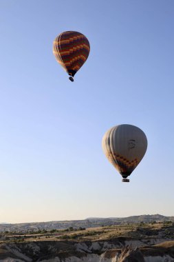 Balonlar gökyüzü manzarası. Sıcak hava balonları. Yüksek kalite 4k görüntü