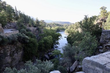 Kanyonun yemyeşil yeşilliği İHA 'dan görüldüğü gibi. Yüksek kalite fotoğraf