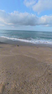 Okyanus dalgaları plajı. Cliffside sahil şeridi. Yüksek kalite 4k görüntü