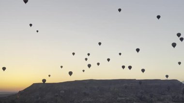 Balonlar gökyüzü manzarası. Sıcak hava balonları. Yüksek kalite 4k görüntü