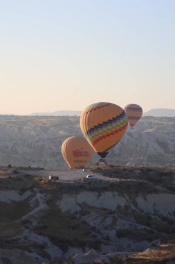 Balonlar gökyüzü manzarası. Sıcak hava balonları. Yüksek kalite 4k görüntü