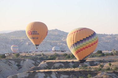 Balonlar gökyüzü manzarası. Sıcak hava balonları. Yüksek kalite 4k görüntü