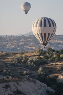 Balonlar gökyüzü manzarası. Sıcak hava balonları. Yüksek kalite 4k görüntü