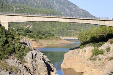 Köprü kayalık arazisi. Dağ rezervuarı.