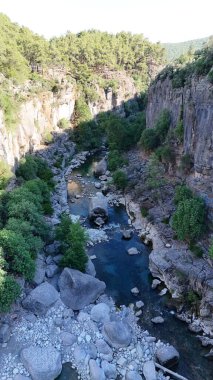 Kanyonun yemyeşil yeşilliği İHA 'dan görüldüğü gibi. Yüksek kalite fotoğraf
