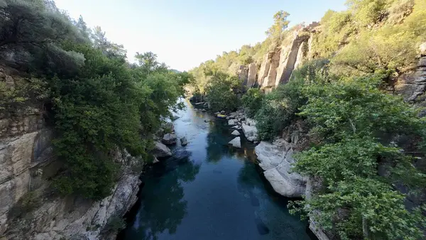 Kanyonun yemyeşil yeşilliği İHA 'dan görüldüğü gibi. Yüksek kalite fotoğraf