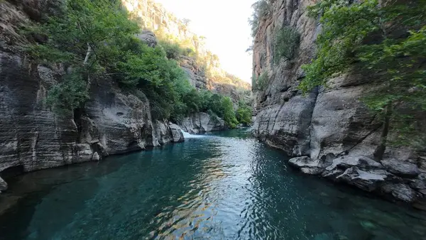 Kanyonun yemyeşil yeşilliği İHA 'dan görüldüğü gibi. Yüksek kalite fotoğraf