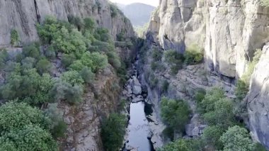 Kanyonun yemyeşil yeşilliği İHA 'dan görüldüğü gibi. Yüksek kalite fotoğraf