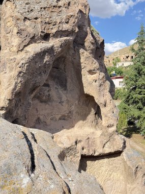 Antik kaya mağarası. Tarihi bina. Yüksek kalite fotoğraf