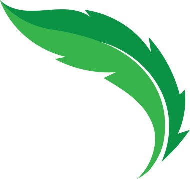 Yeşil Yaprak Soyut Sembol Düz Tasarımı