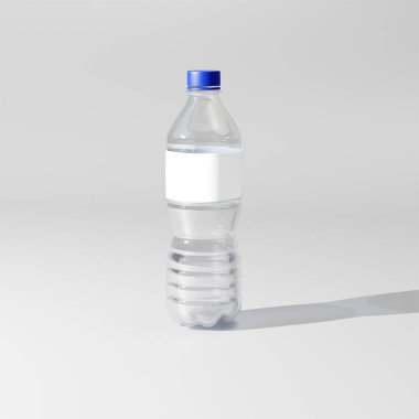 Beyaz bir şişenin 3 boyutlu çizimi