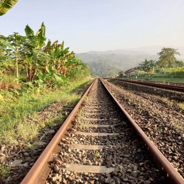 Aydınlatılmış Gemiler Gece Limanında Yanaştı - Parlak Yeşillik ve Temiz Gökler Arasında Manzaralı Demiryolu